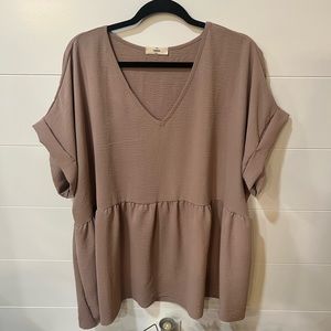 Entro Mauve V-Neck Blouse
